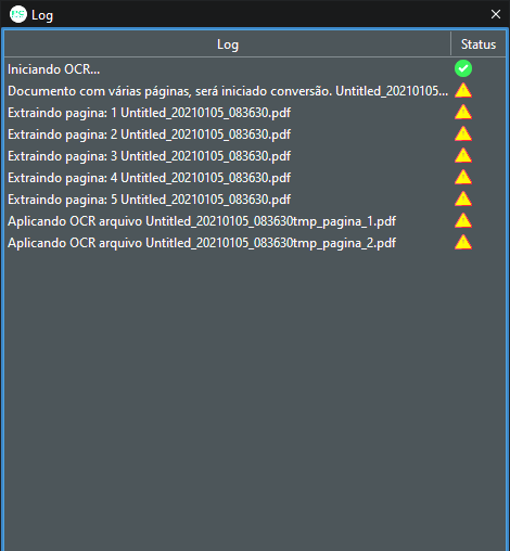 janela Log OCR